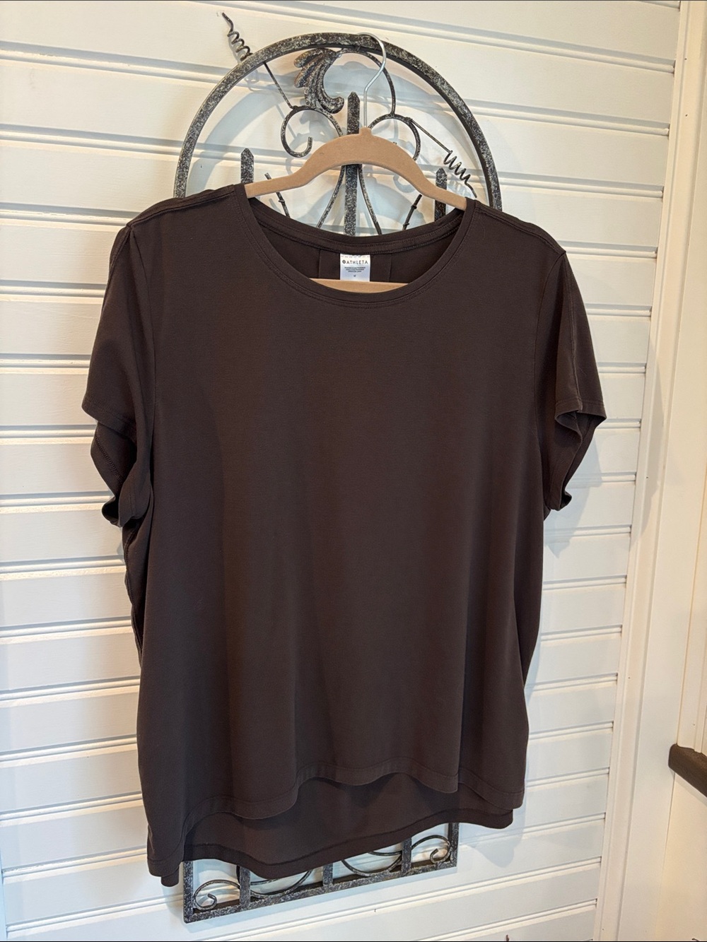 Athleta Move With Easy Short-Sleeve Relaxed Top in Dark Brown